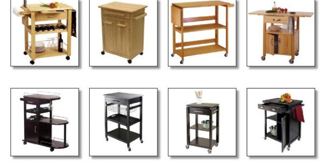 wooden kitchen carts