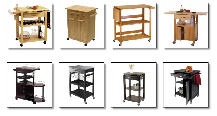 wooden kitchen carts