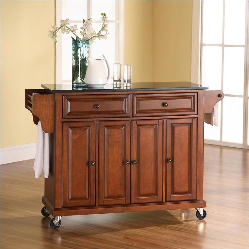 solid-black-granite-top-cherry-kitchen-cart-island