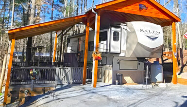 A 5th Wheel Camper Makeover with Cozy Cabin Vibes