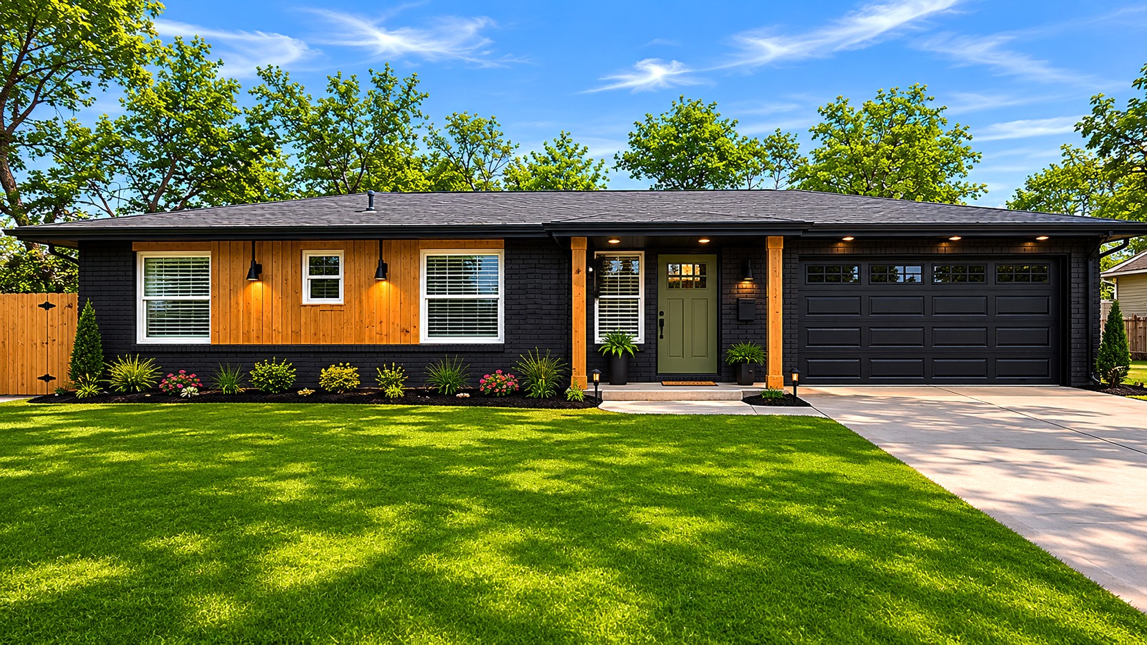 Black Ranch Home Exterior Designs