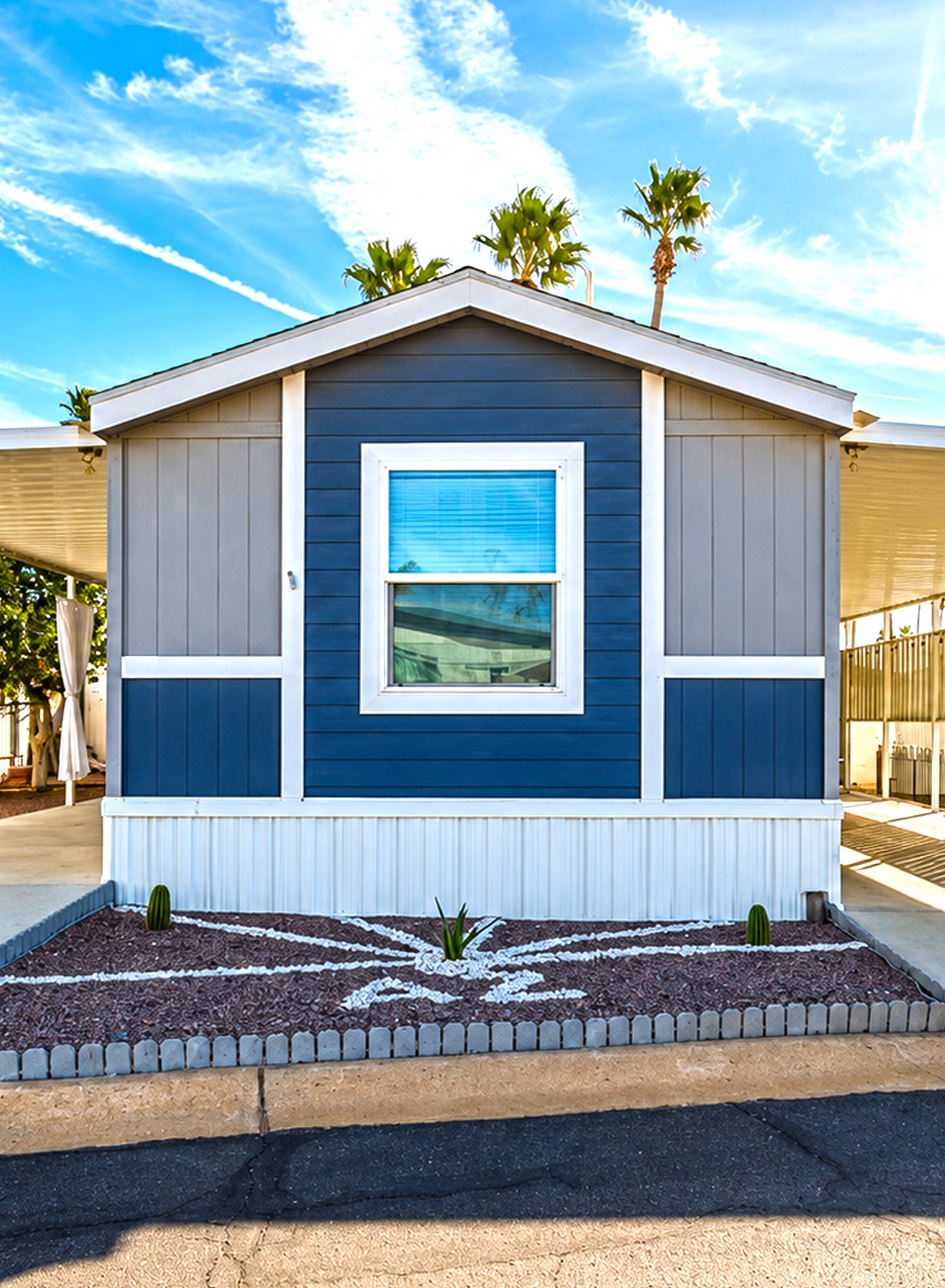 Blue Single Wide Mobile Home