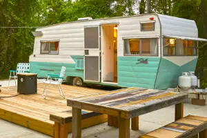 Cheerful Vintage Camper Trailer