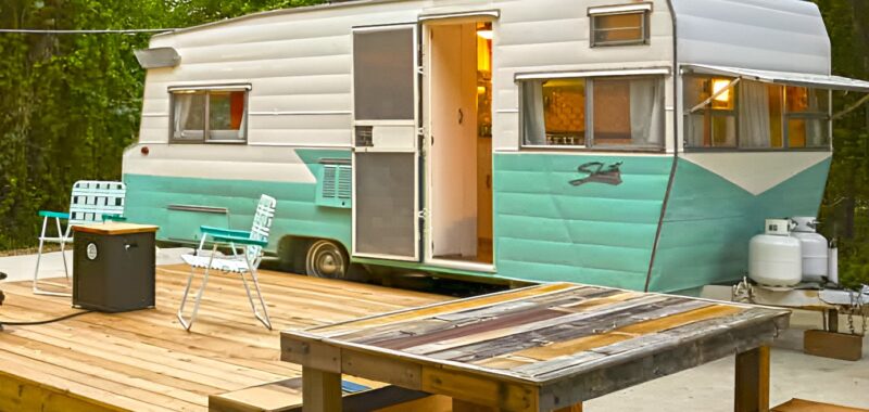 Cheerful Vintage Camper Trailer