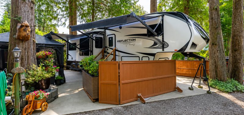 Cozy Fifth Wheel RV Campsite