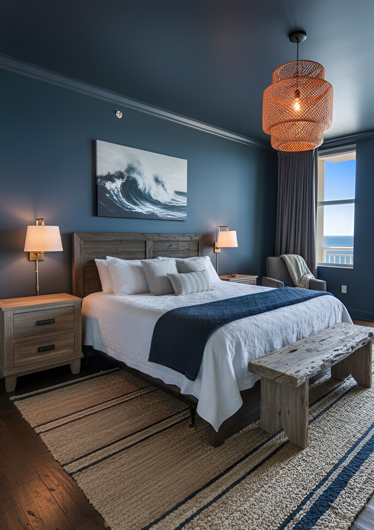 Dark Coastal Bedroom Ideas That Feel Warm and Elegant