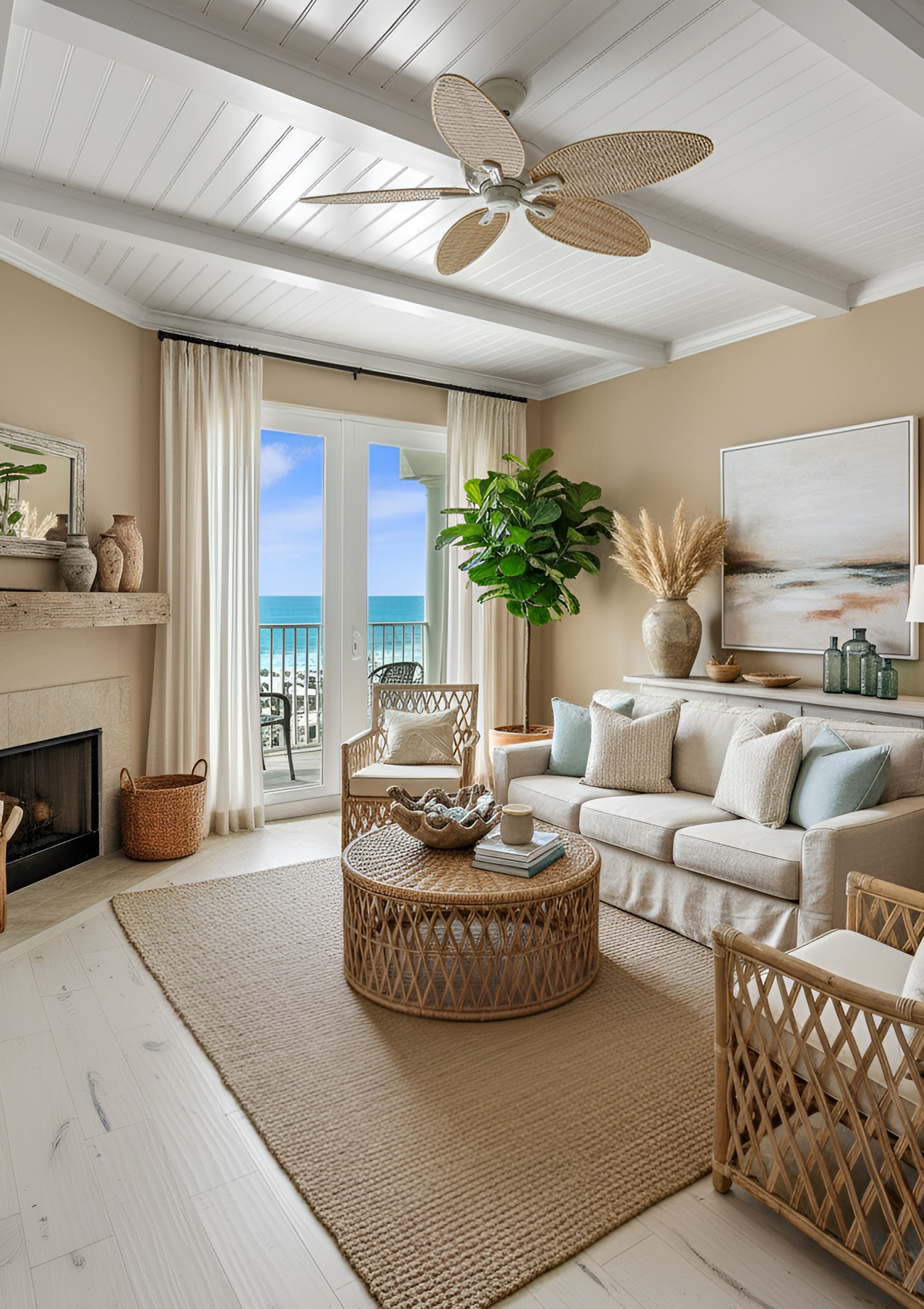 Earthy Coastal Living Room Decor Ideas