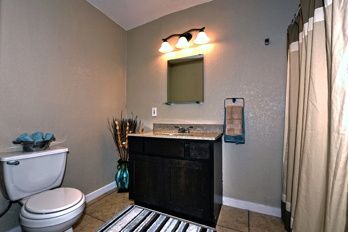 Espresso Vanity with Earthy Accents