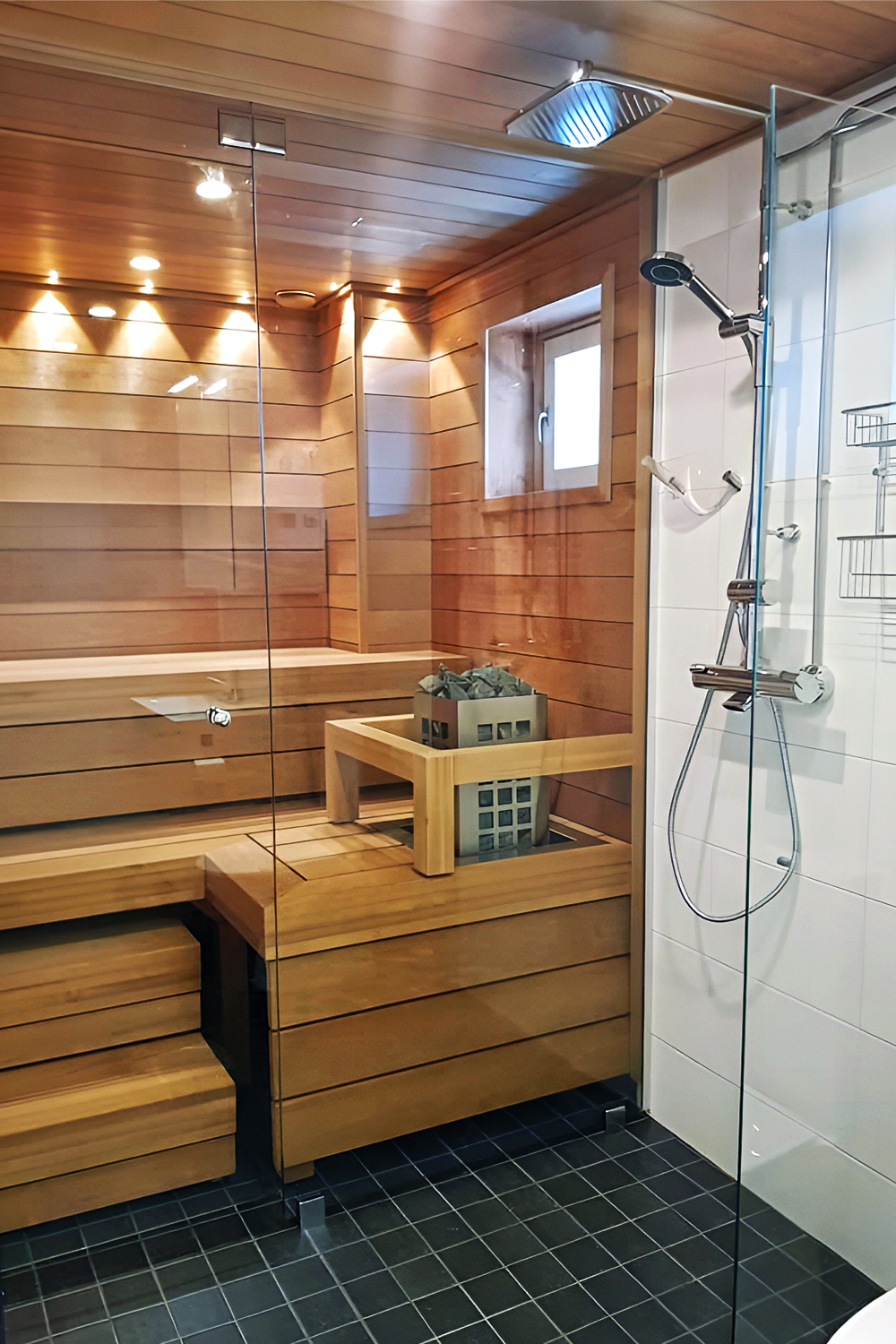 Integrated Shower and Sauna