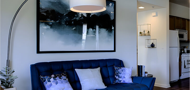 20 Stylish Living Room with Navy Blue Sofas