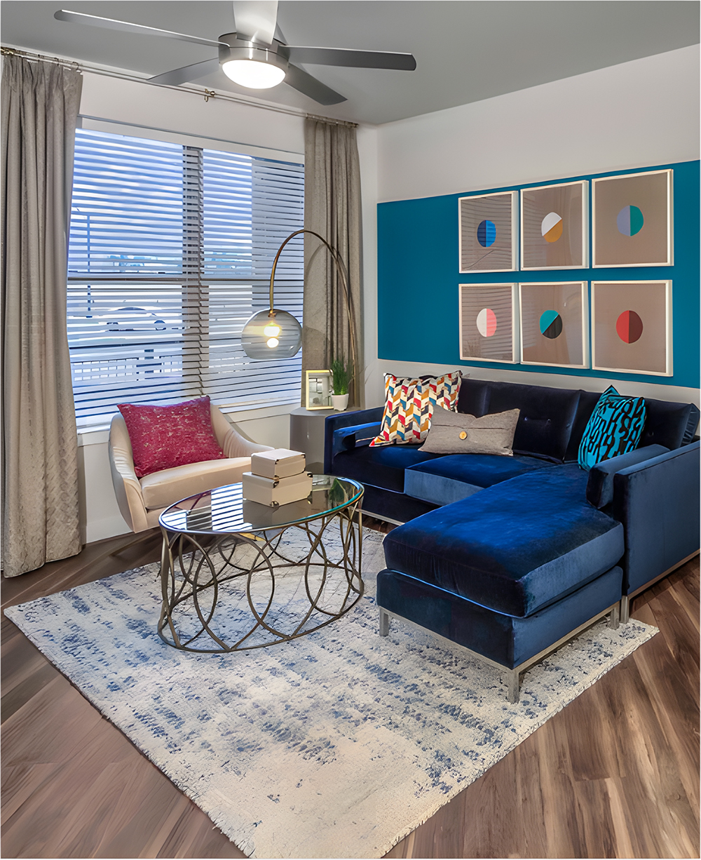 Navy Blue Sofa in a Contemporary Canvas