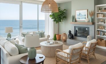 Sage Green Beach House Living Room Decor