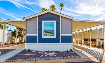Single Wide Mobile Home with Fresh Blue Curb Appeal