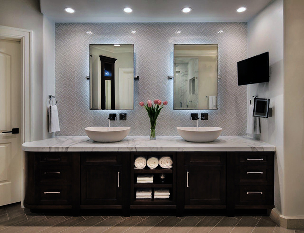 Sleek and Modern Espresso Vanity