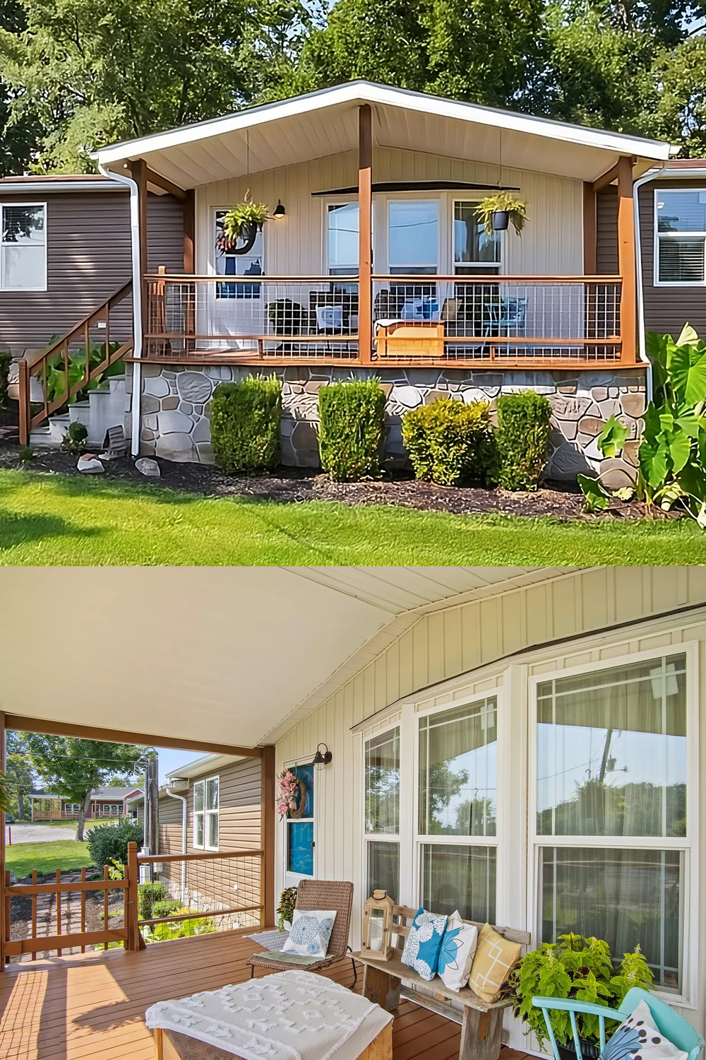 Stone and Timber Porch Oasis