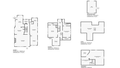 Tudor House Floor Plan with Three Upstairs Bedrooms  