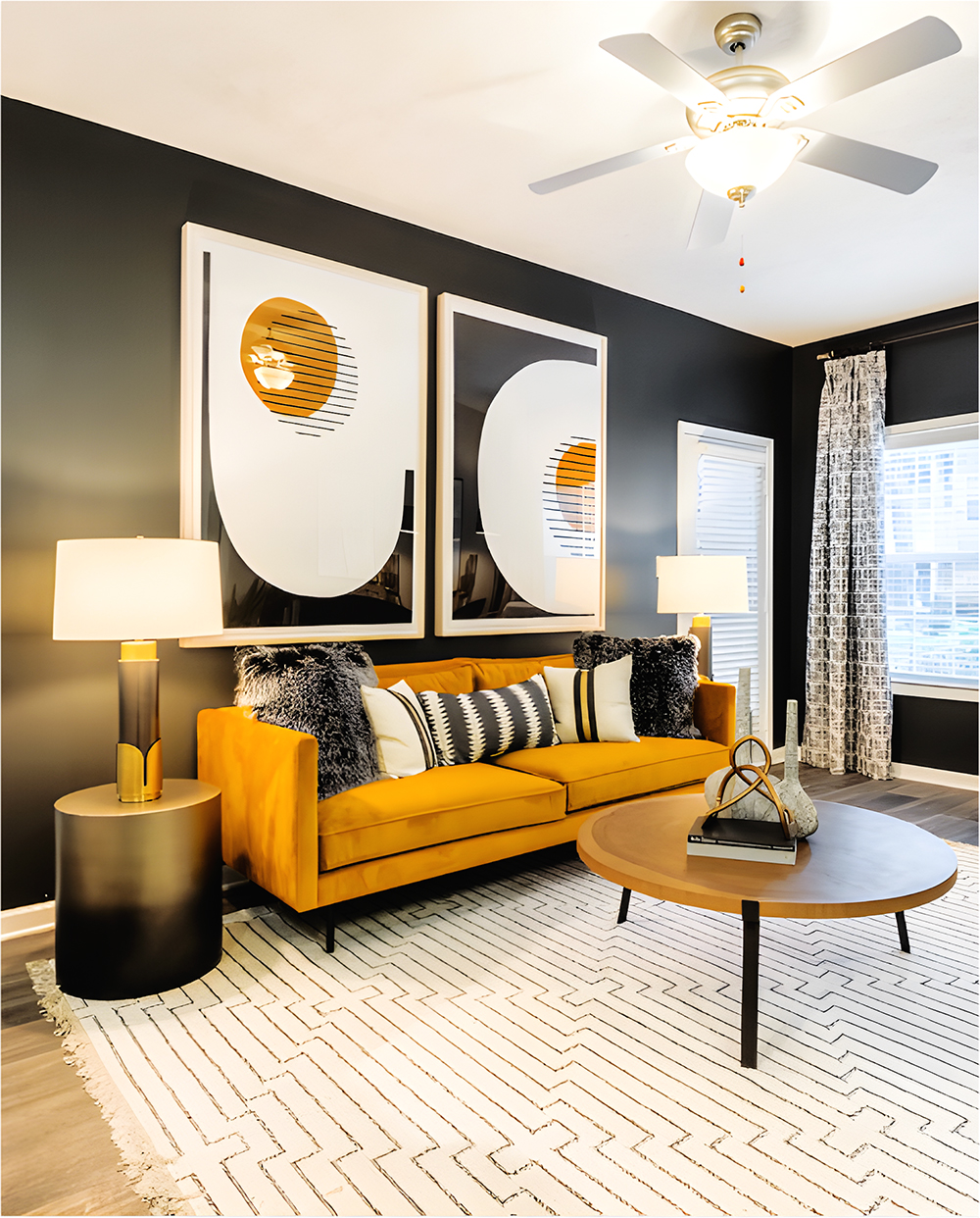 decorating with mustard yellow sofa