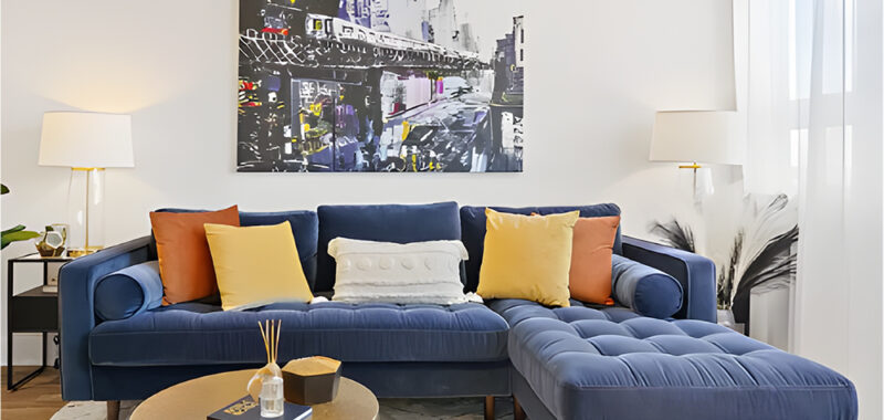 7 Ideas to Style a Blue Denim Sofa in a Living Room