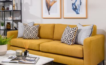 mustard yellow couch