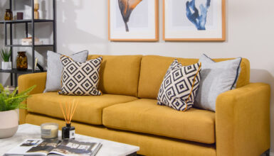 mustard yellow couch