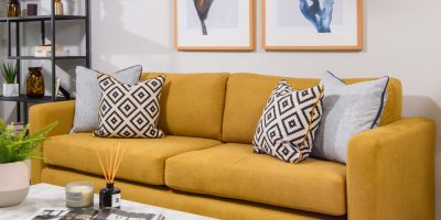 mustard yellow couch
