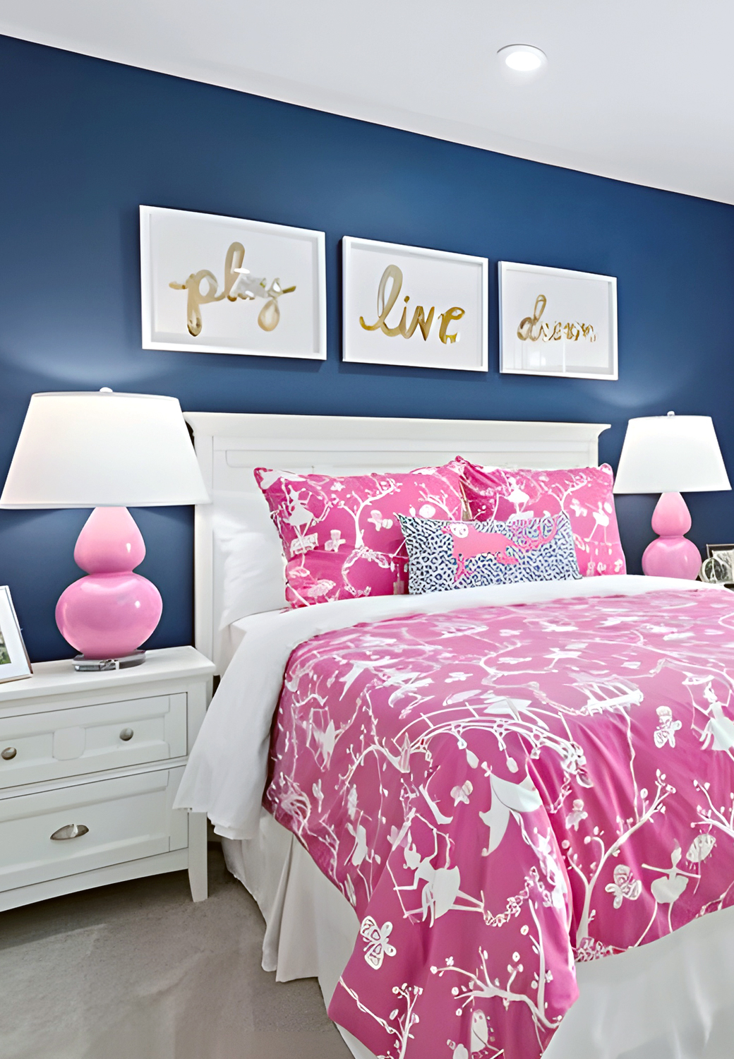 Pink And Blue Bedroom Colors Design Ideas